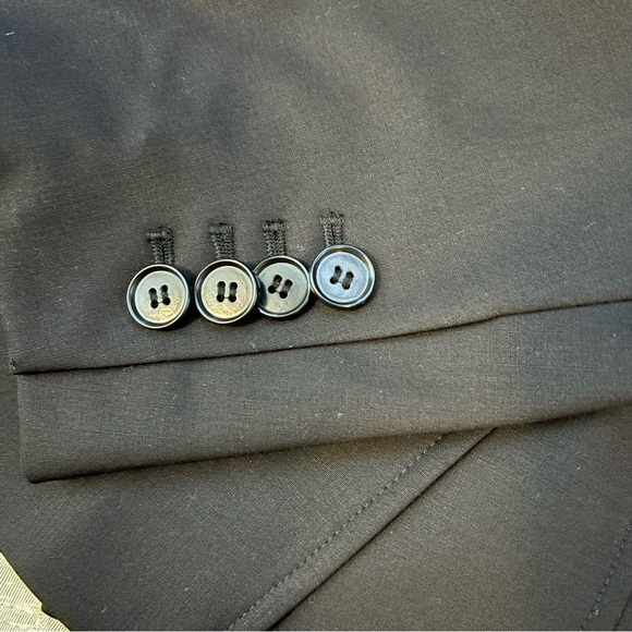 Ann Taylor Classic Double Breasted Black Virgin Wool Blazer, Size 14 - Picture 7 of 10